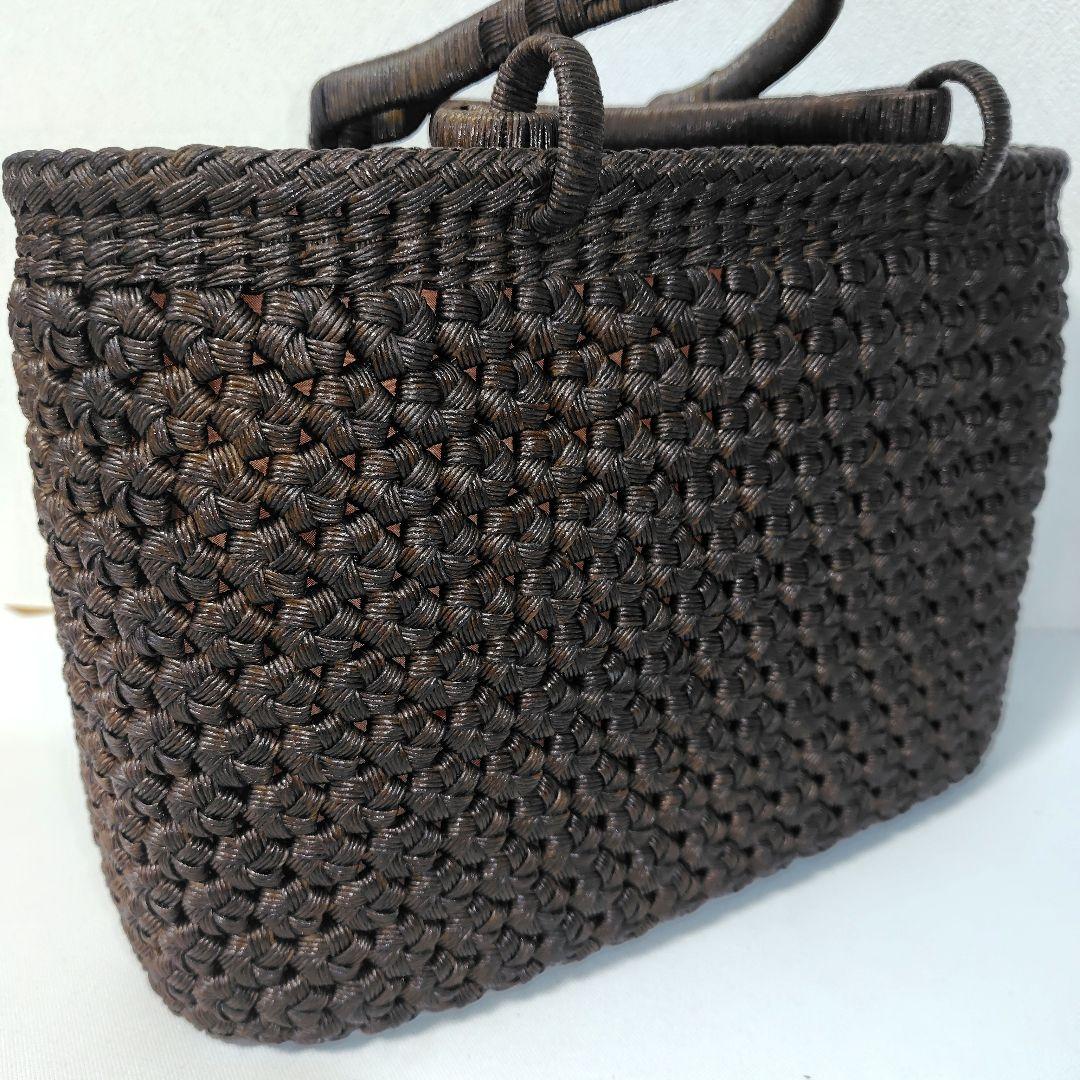 クラフトで作った山葡萄風花車＆花結び編みかごバッグ