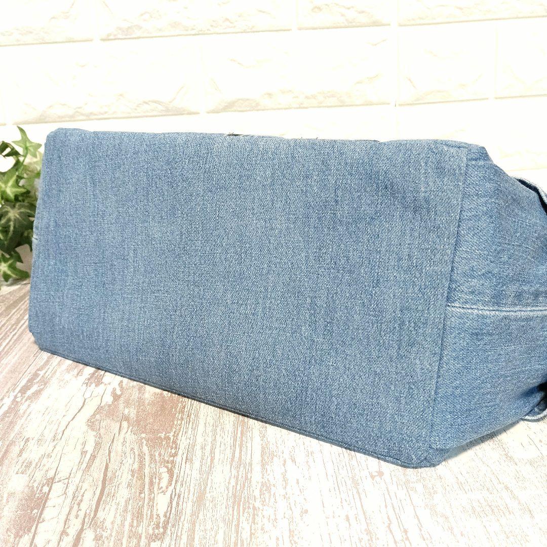 リメイクデニム★サイドポケットトートバッグM