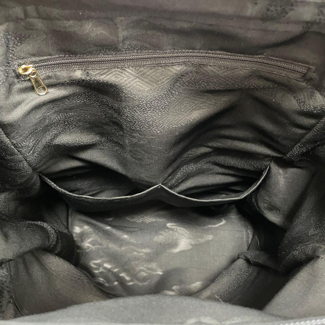 【帯リメイク】孔雀刺繍／間口大きなリュック