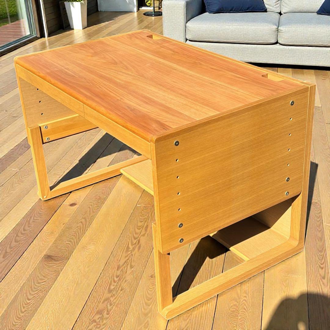 天然木・美品✨カリモク ベネッセ✨ 成長学習デスク ナチュラル 日本製 安心設計