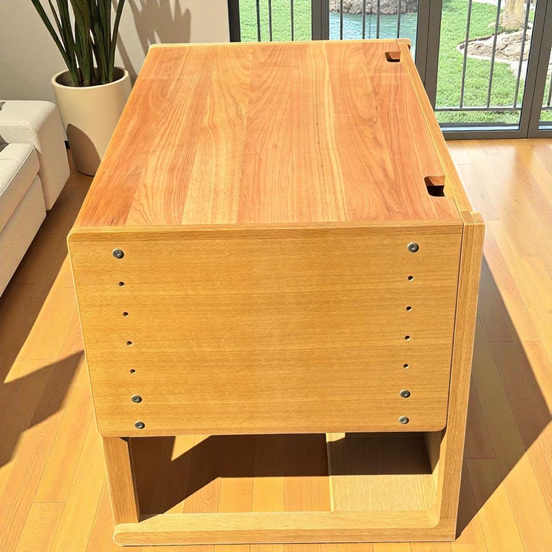 天然木・美品✨カリモク ベネッセ✨ 成長学習デスク ナチュラル 日本製 安心設計