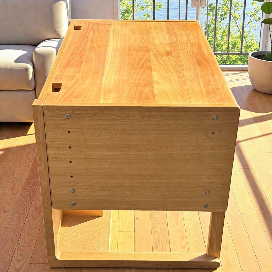 天然木・美品✨カリモク ベネッセ✨ 成長学習デスク ナチュラル 日本製 安心設計