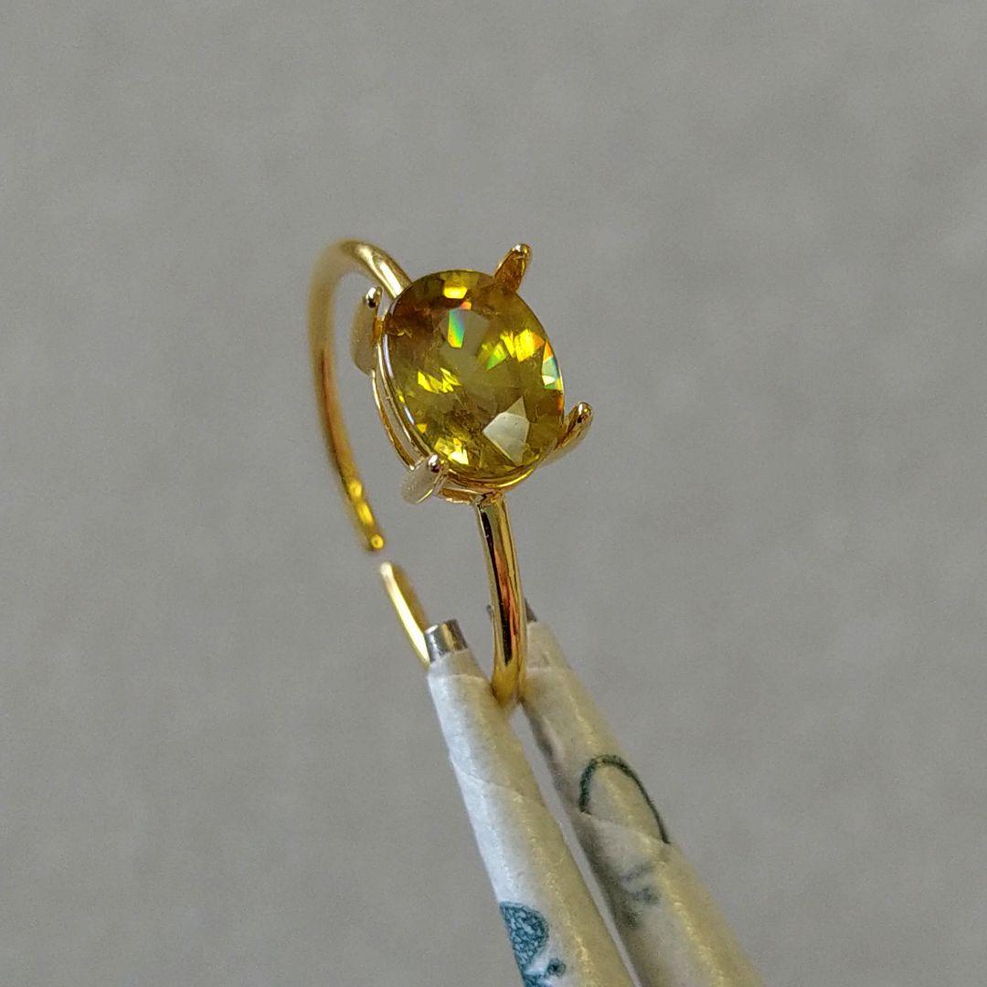 no.599✺スフェーン•マダガスカル産　♢リングsilver925•18kgp