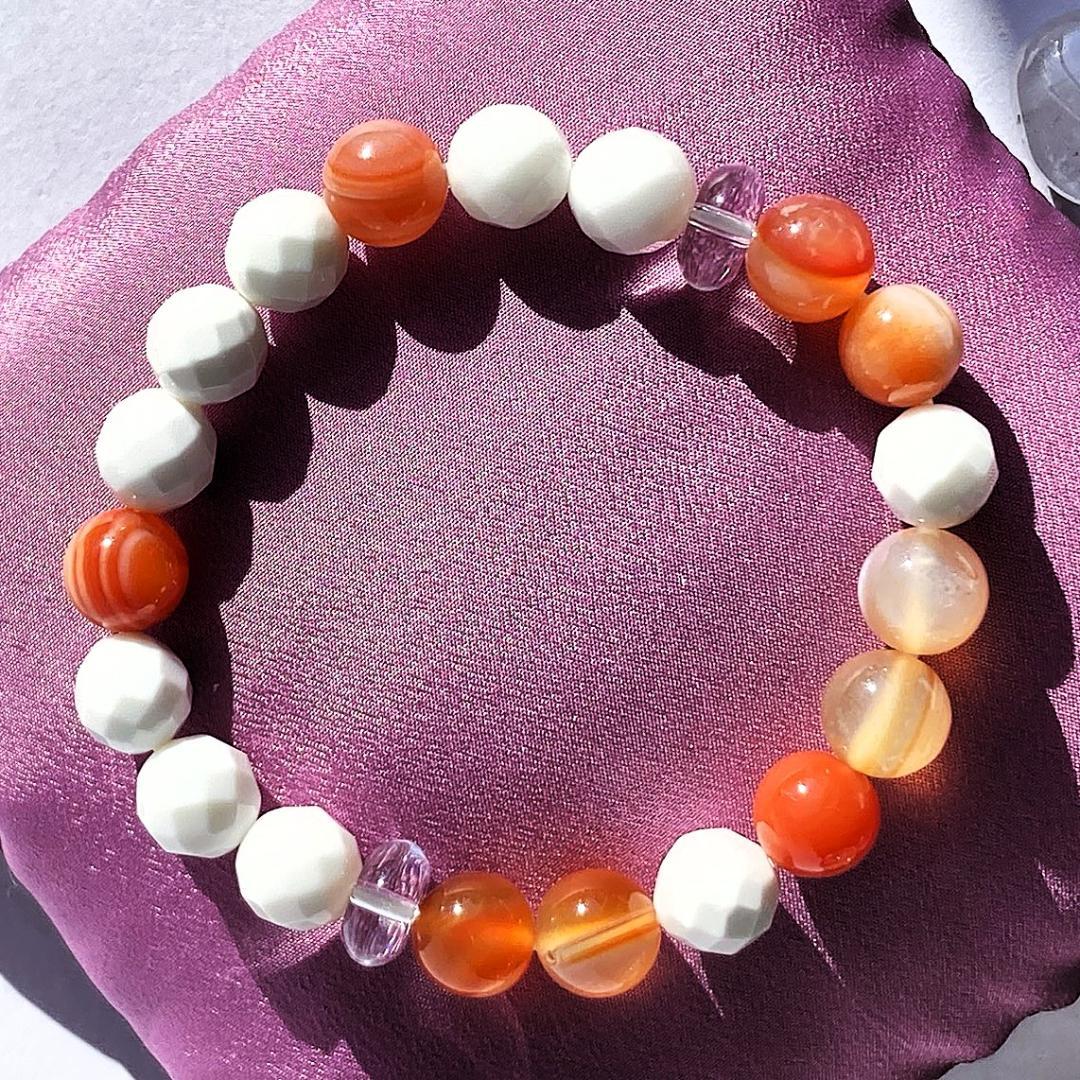 頑張るあなたを守りたい⭐︎天眼石 ホワイトオニキス 天然石ブレスレット