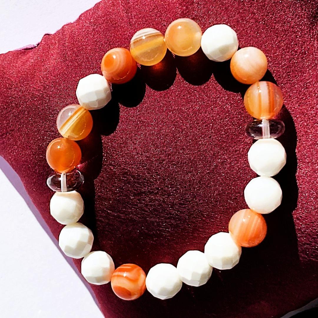 頑張るあなたを守りたい⭐︎天眼石 ホワイトオニキス 天然石ブレスレット