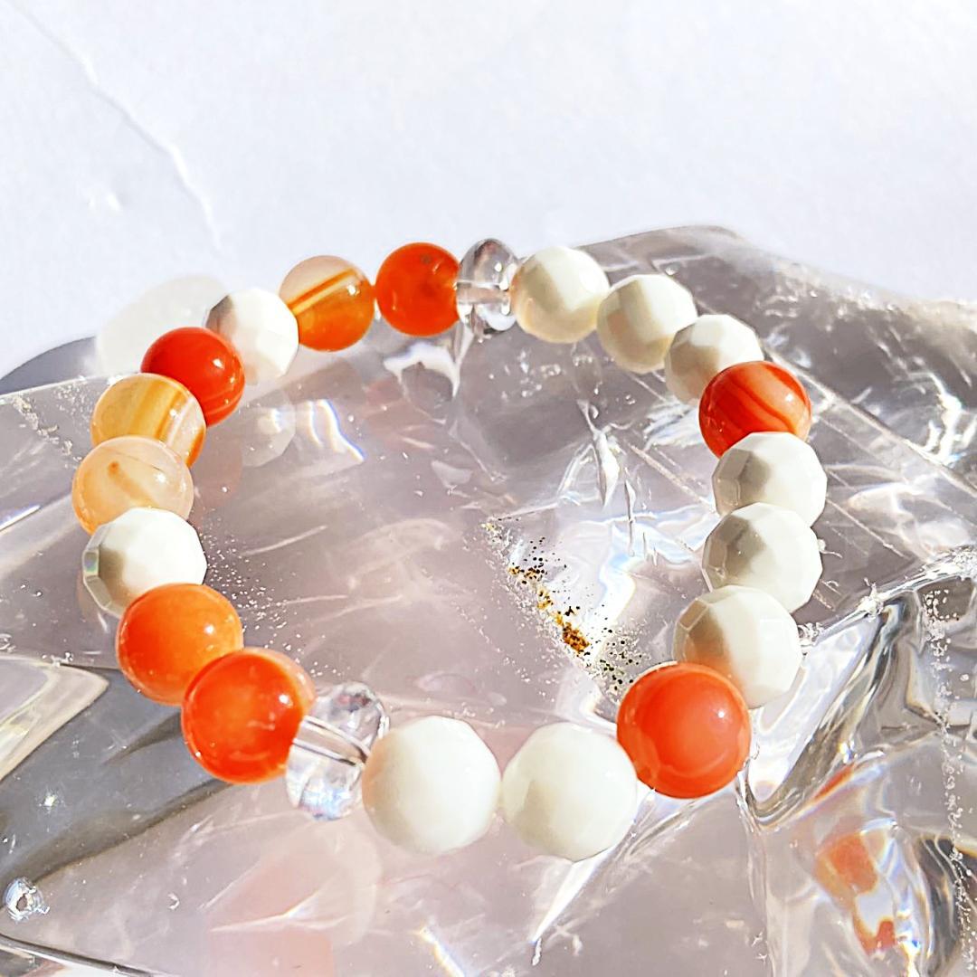 頑張るあなたを守りたい⭐︎天眼石 ホワイトオニキス 天然石ブレスレット