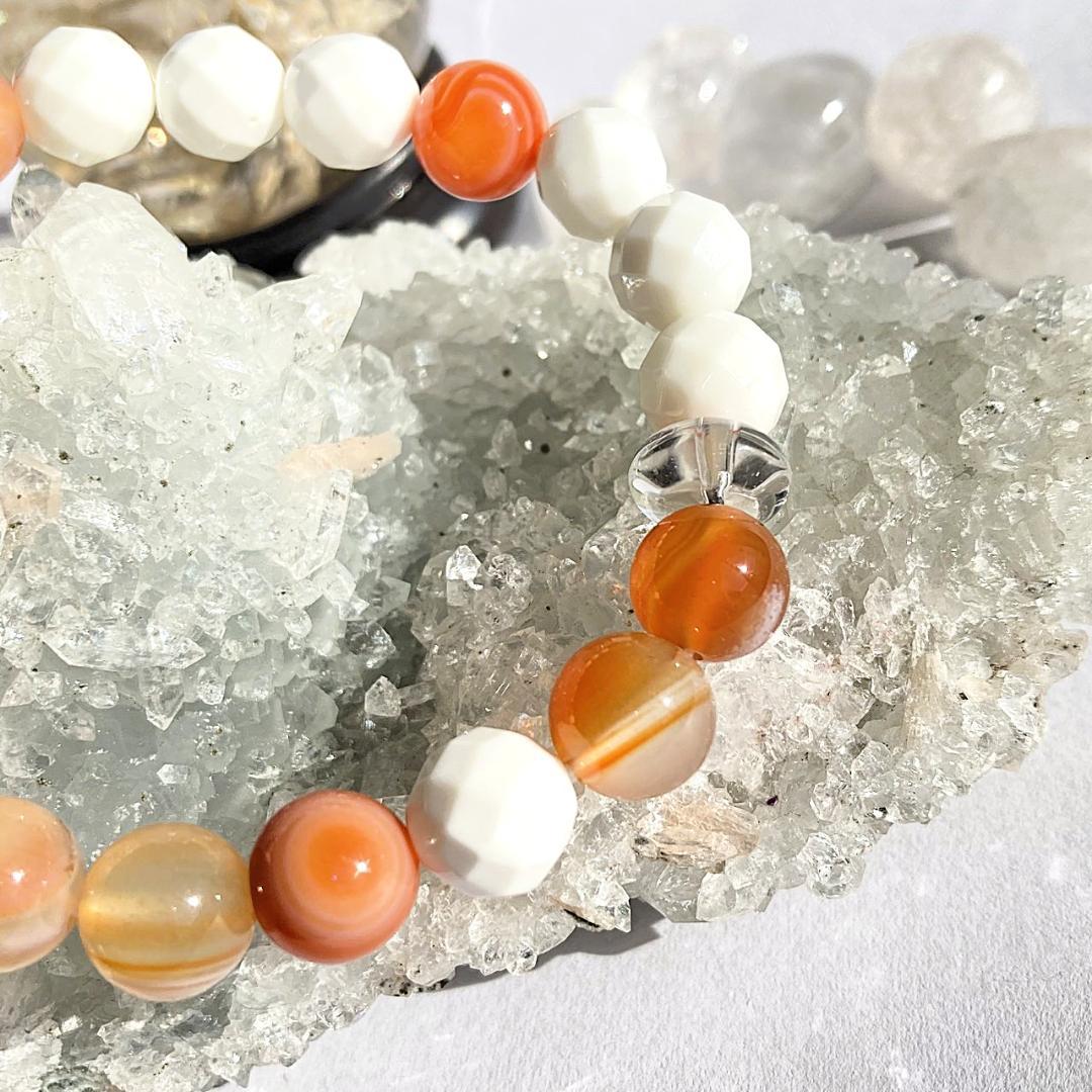 頑張るあなたを守りたい⭐︎天眼石 ホワイトオニキス 天然石ブレスレット