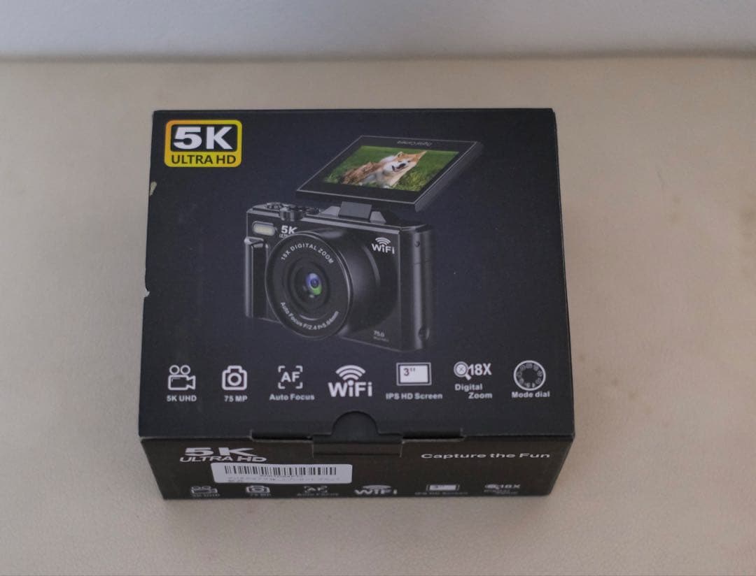 5K 7500万画素 コンパクトデジカメ Wi-Fi機能付き スマホに送れる