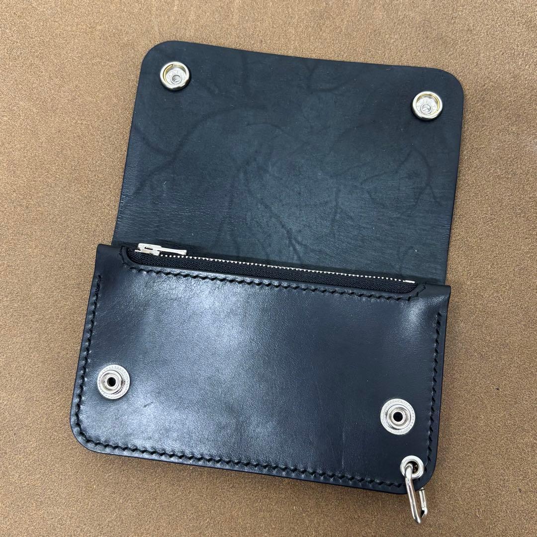 ホースバット　トラッカーウォレット　ミドル　黒　3層　COMIPEL