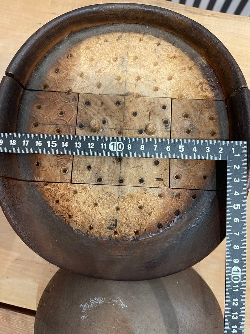 アンティーク組み立て式ブリム＆クラウン帽子木型２個