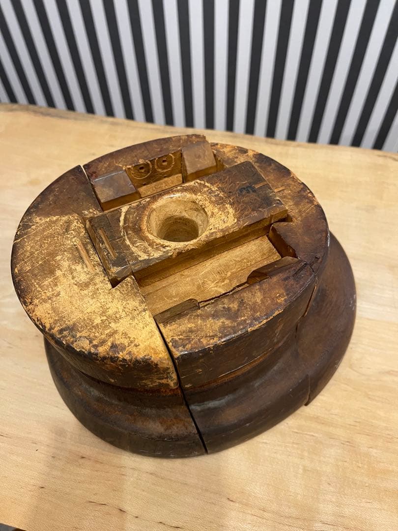 アンティーク組み立て式ブリム＆クラウン帽子木型２個