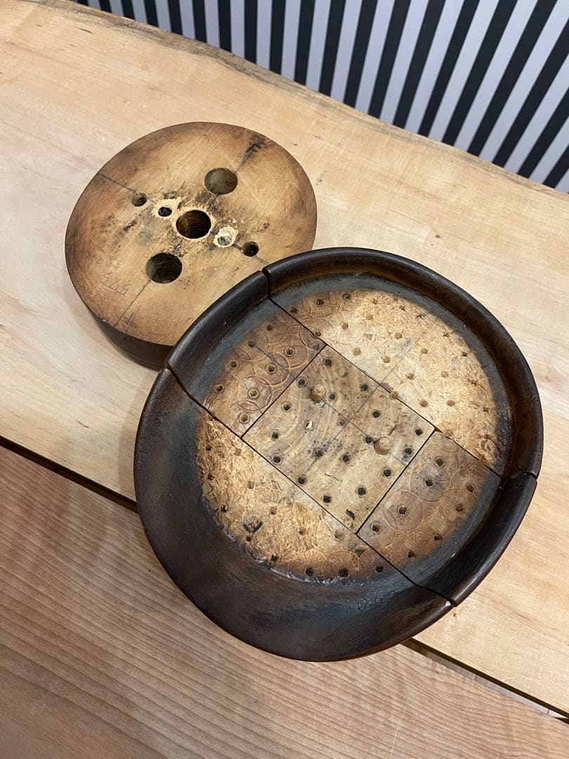 アンティーク組み立て式ブリム＆クラウン帽子木型２個