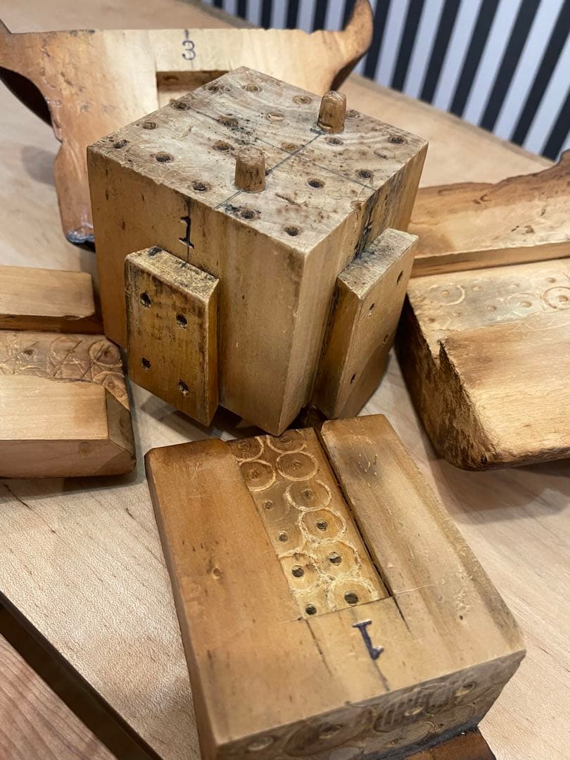 アンティーク組み立て式ブリム＆クラウン帽子木型２個