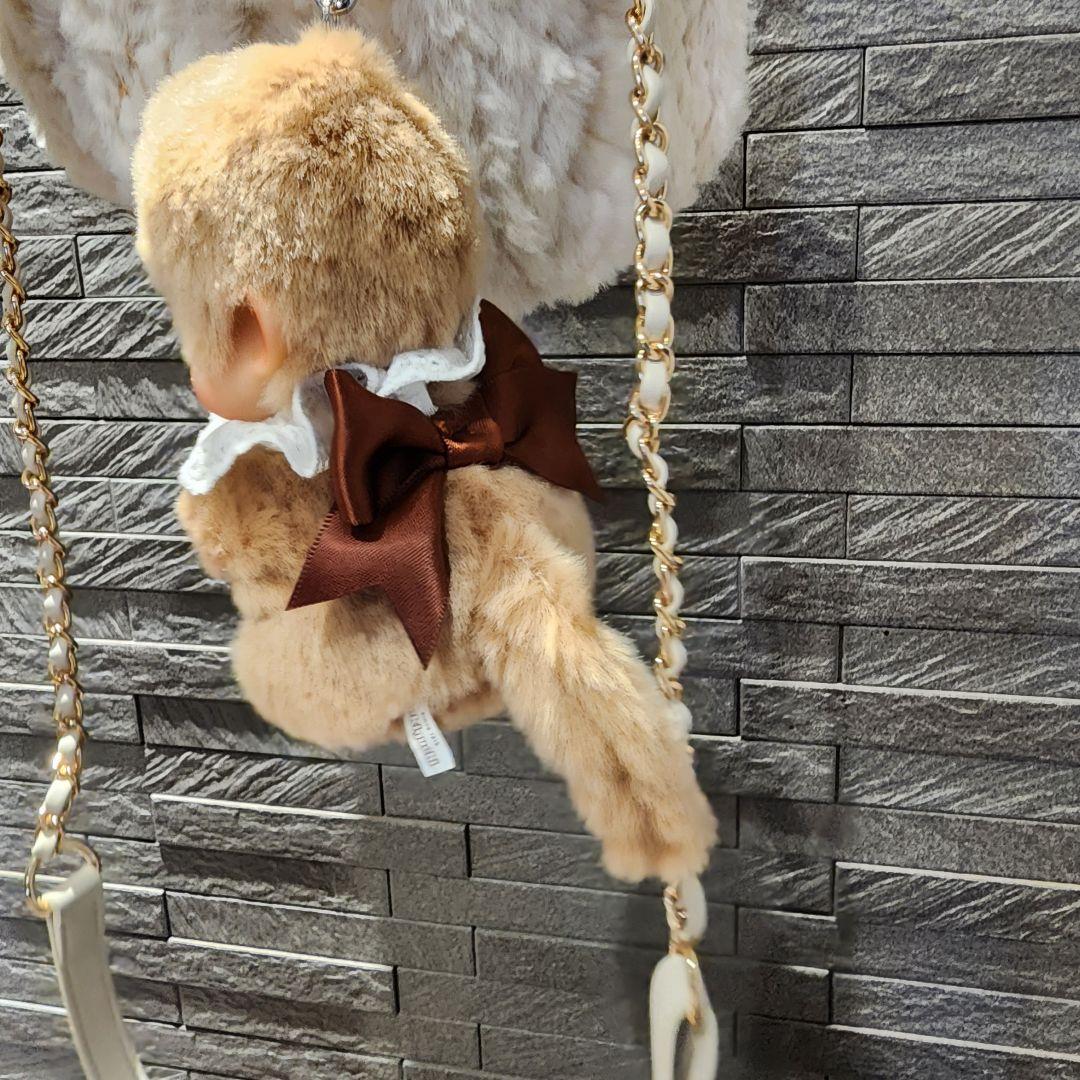 モンチッチグローブホルダーキーチェーンバッグチャームスウィートブラウン首調節可能