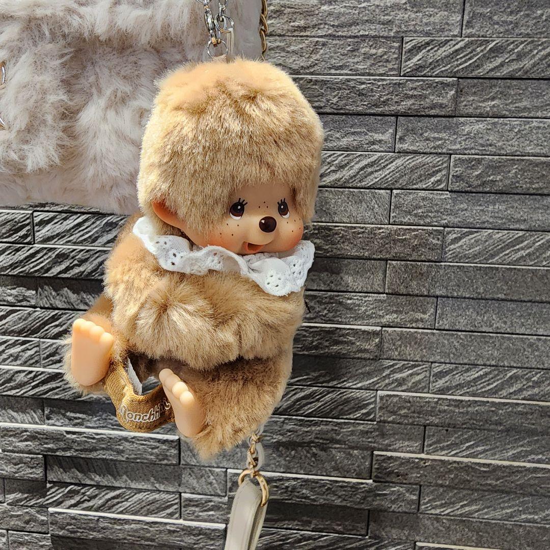 モンチッチグローブホルダーキーチェーンバッグチャームスウィートブラウン首調節可能