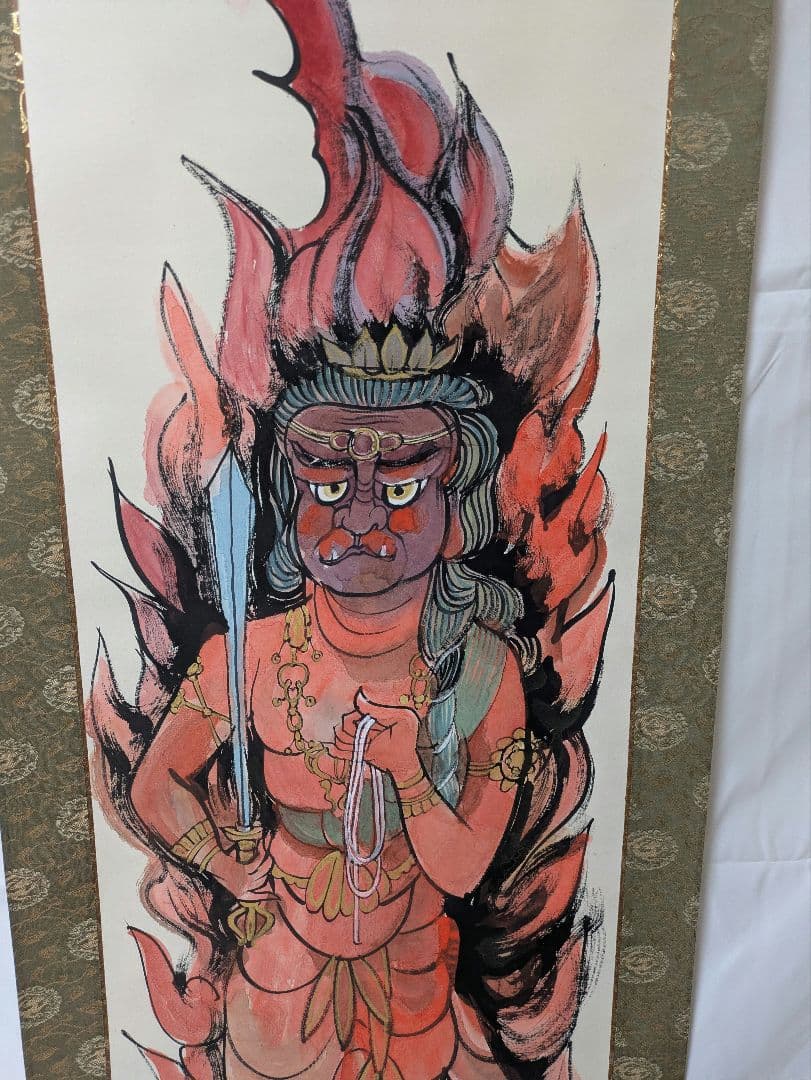 h*i様 不動明王 掛け軸 共箱付き 仏画 厄除け 開運 縁起物