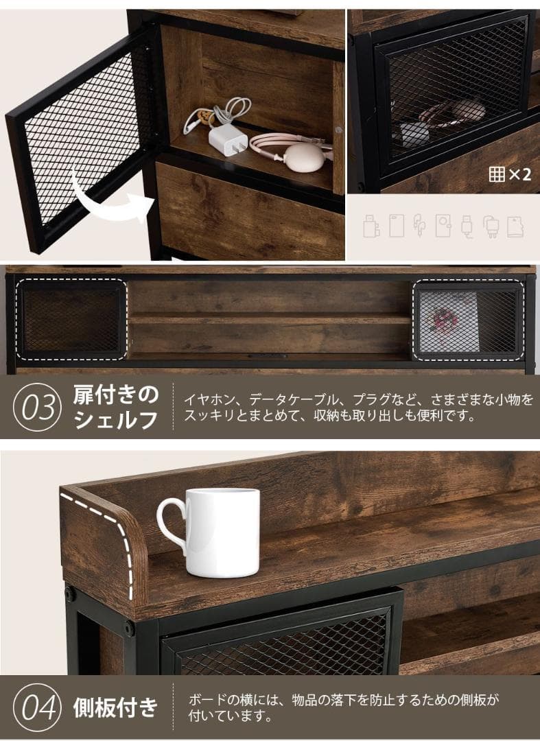 大人気！D ベッドフレームダブルベッド パイプベッド コンセント付き BLACK