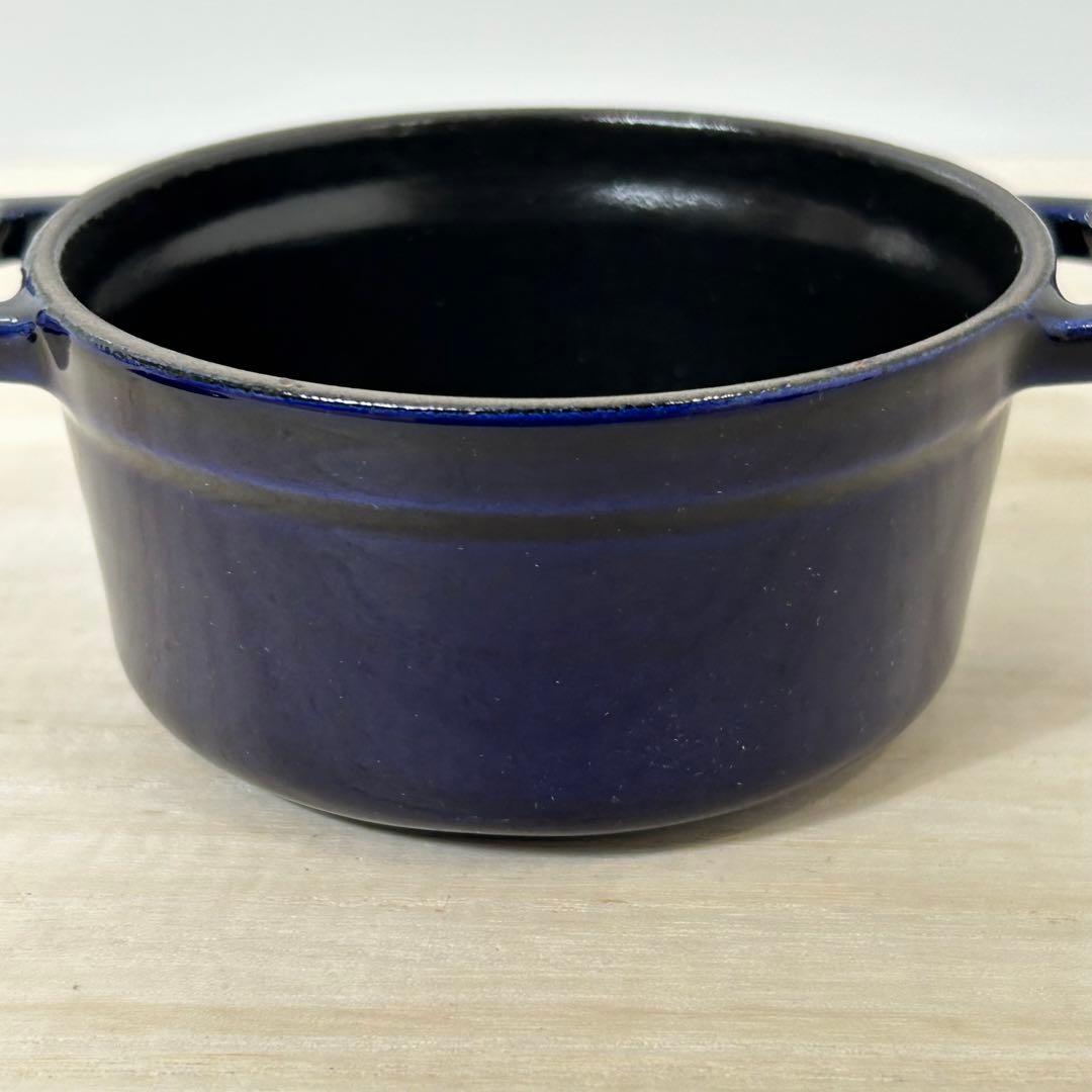 ストウブ ピコ・ココット ラウンド グランブルー 紺色　青　10cm