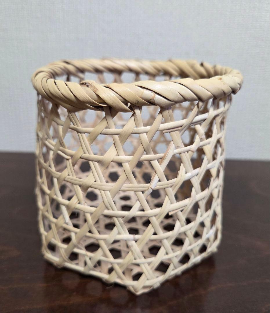 おしぼり入れ&小かご2種　計3点　竹細工　鈴竹　岩手　鳥越
