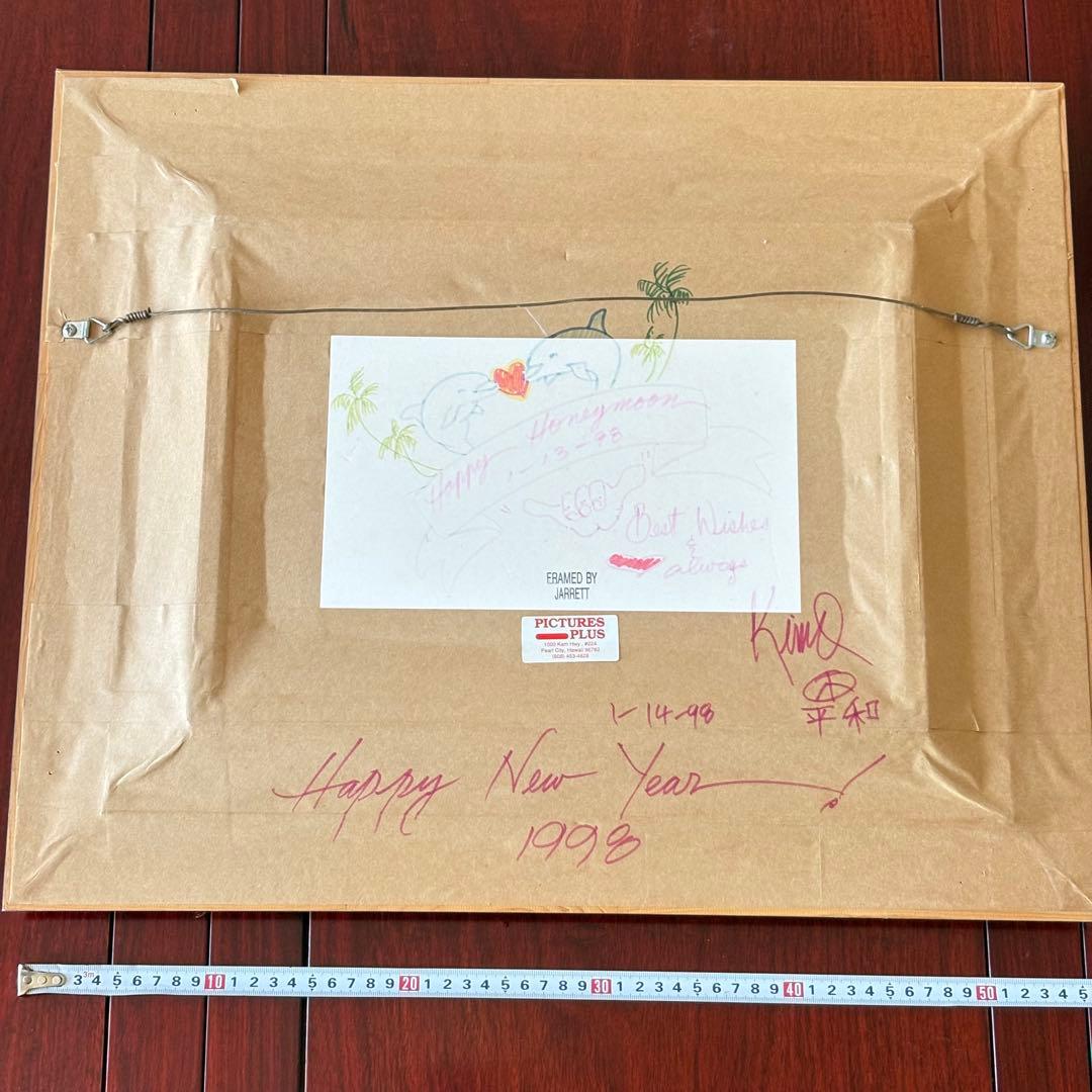 KIMO キモ シルクスクリーン 額装 直筆サイン ハワイ人気作家 イルカ G