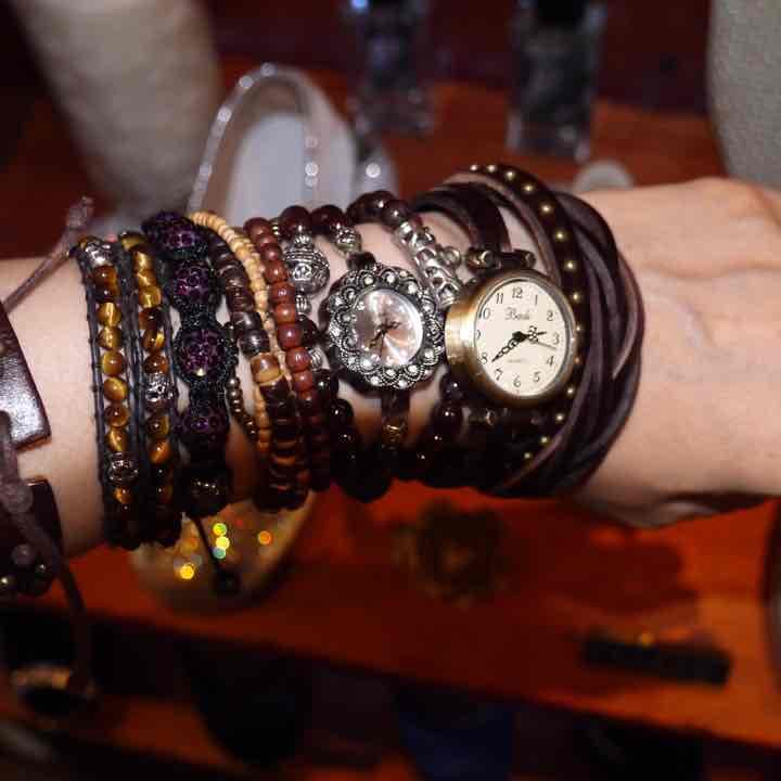 本革スタッズ3連ブレスウォッチ