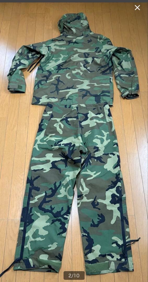 米軍ECWCS ゴアテックス　パーカー　上下セット　フリース　ウッドランドカモ