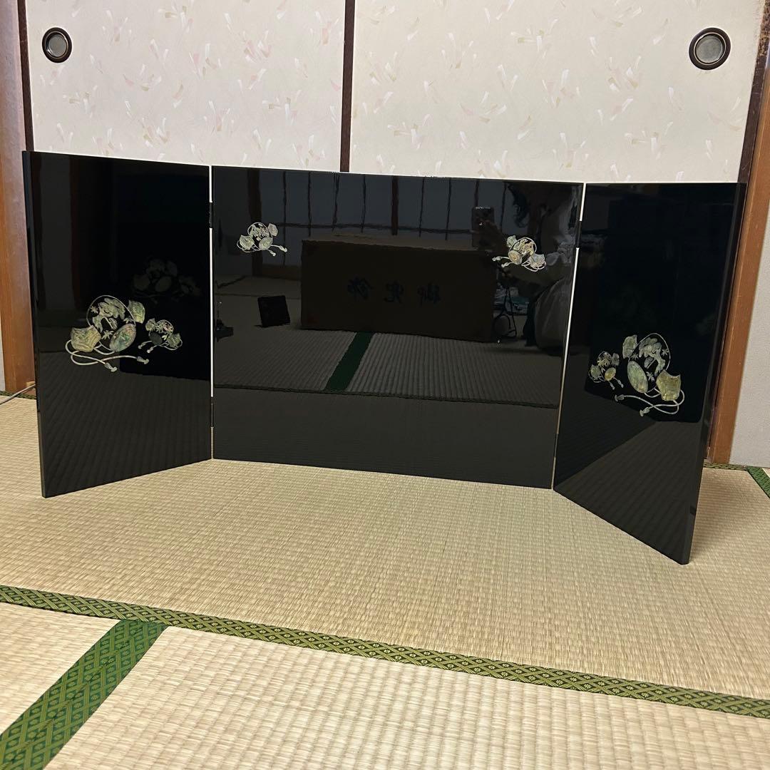 兜　五月人形　平安瑞祥作　螺鈿屏風