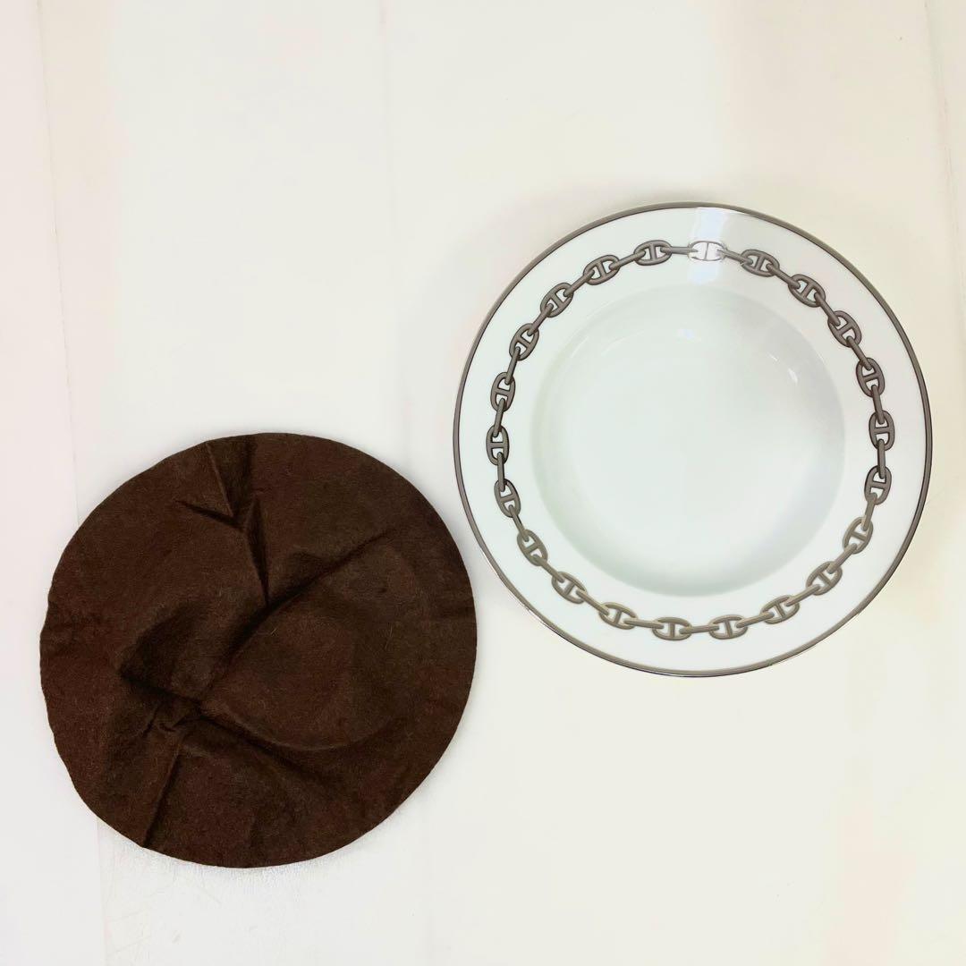 ◎ エルメス HERMES シェーヌ ダンクル プラチナ スーププレート 22