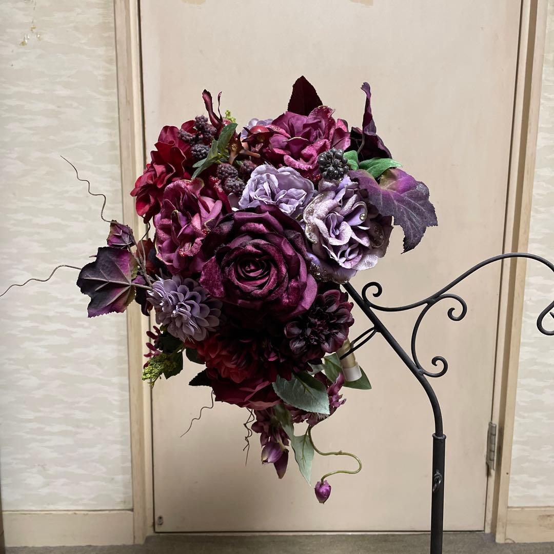 ティアドロップ型色ブーケ　ブートニア付き