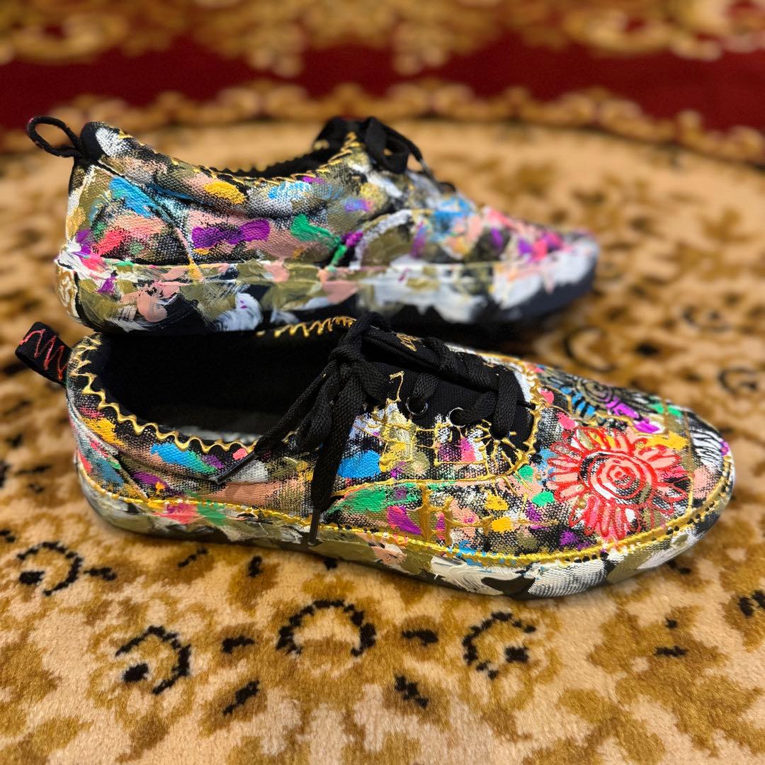 TOYAMAde. y10a4 手描きアート スニーカー 晴れと向日葵