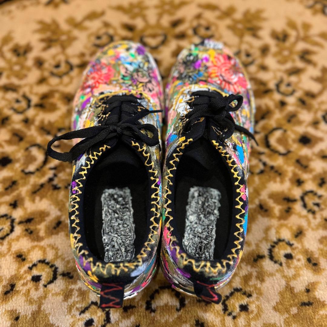 TOYAMAde. y10a4 手描きアート スニーカー 晴れと向日葵