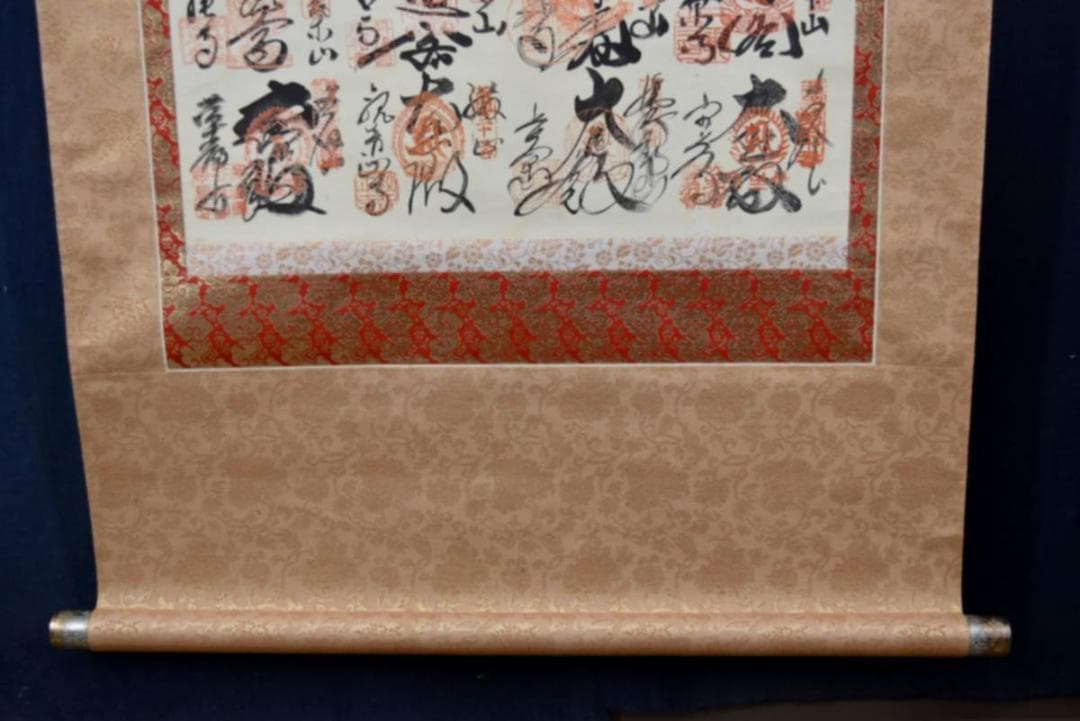 西国 三十三ヶ所/西国三十三箇所霊場集印肉筆掛軸/掛軸/名家伝来/AA-456