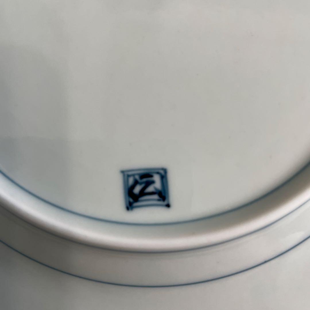 有田焼 染付 芙蓉手紋様 VOCマーク浅皿 直径約19㎝ 2枚セット