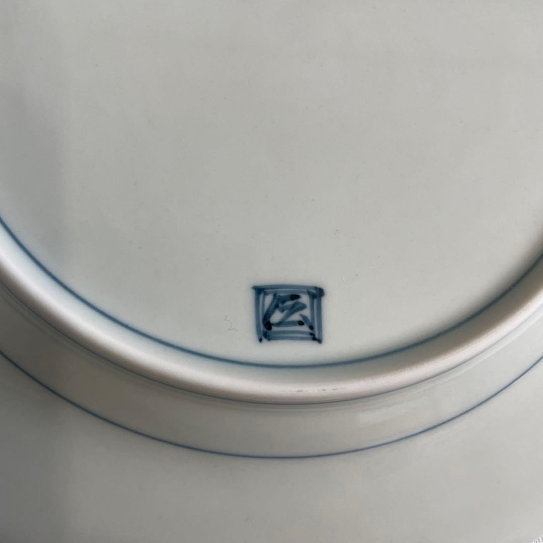 有田焼 染付 芙蓉手紋様 VOCマーク浅皿 直径約19㎝ 2枚セット