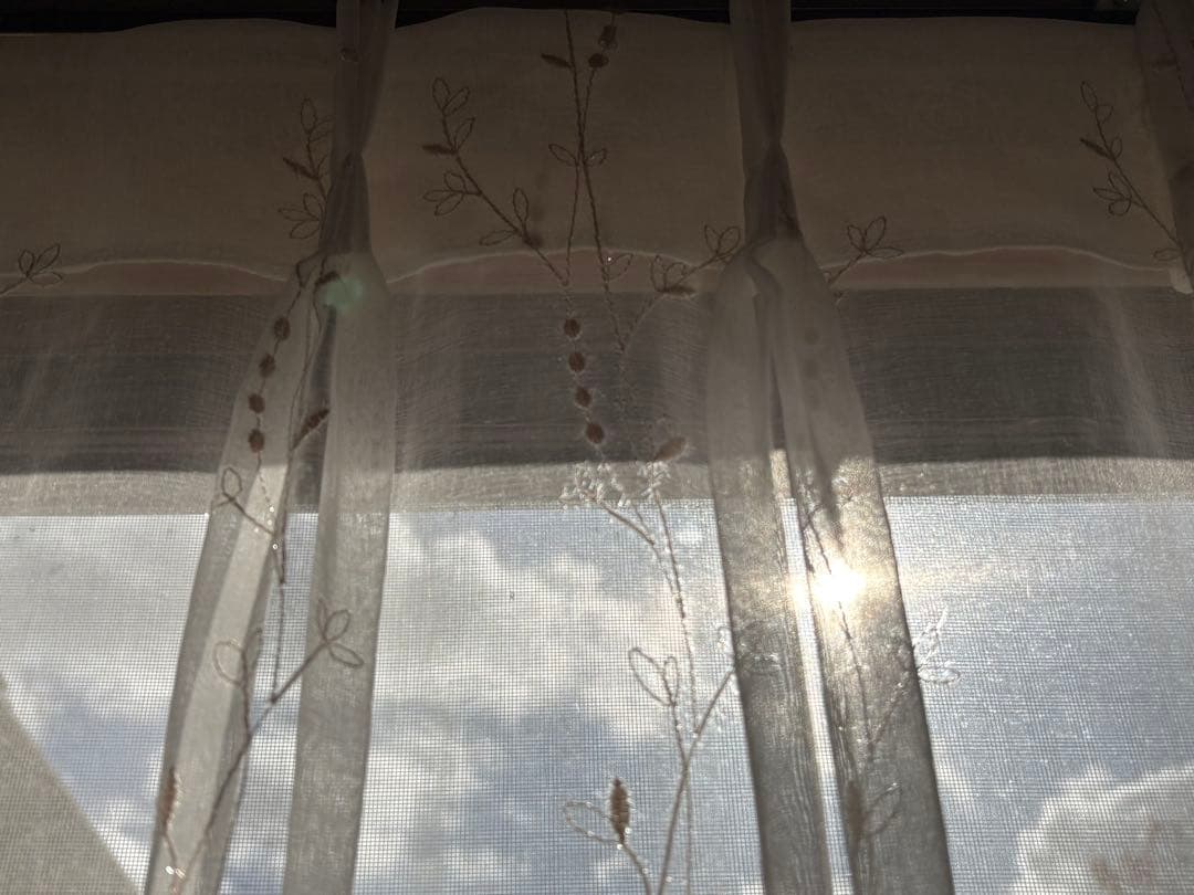 大阪梅田カーテン専門店オーダー品 8枚セット 刺繍入り 175×214 美品