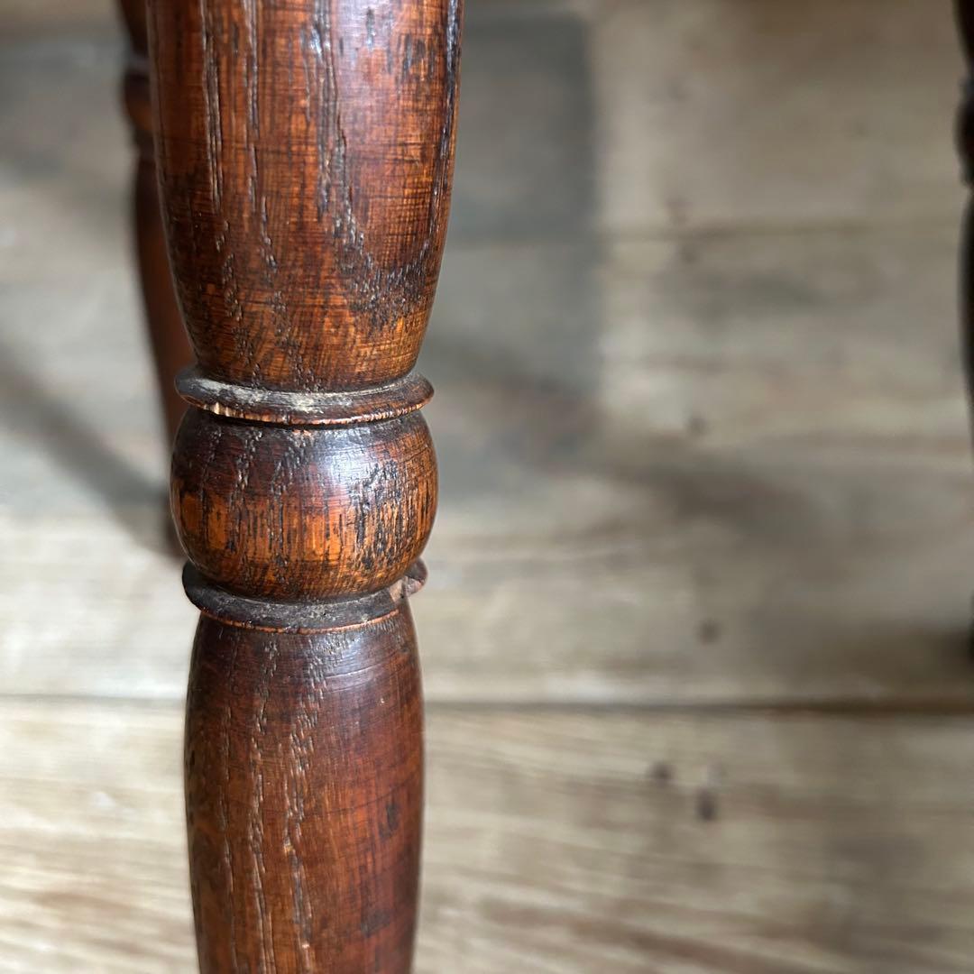 フランスアンティーク 木製 三本脚 スツール ダークブラウン　②