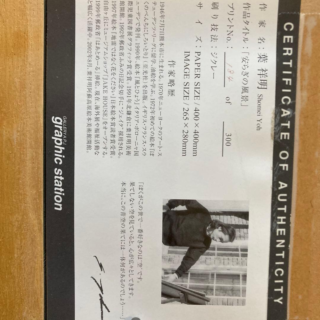 ベ*ン様 葉祥明　シルクスクリーン「安らぎの風景」