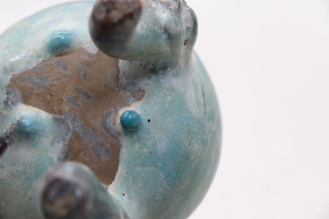 中国　鈞釉　蓮葉摘香炉　送料込み260326