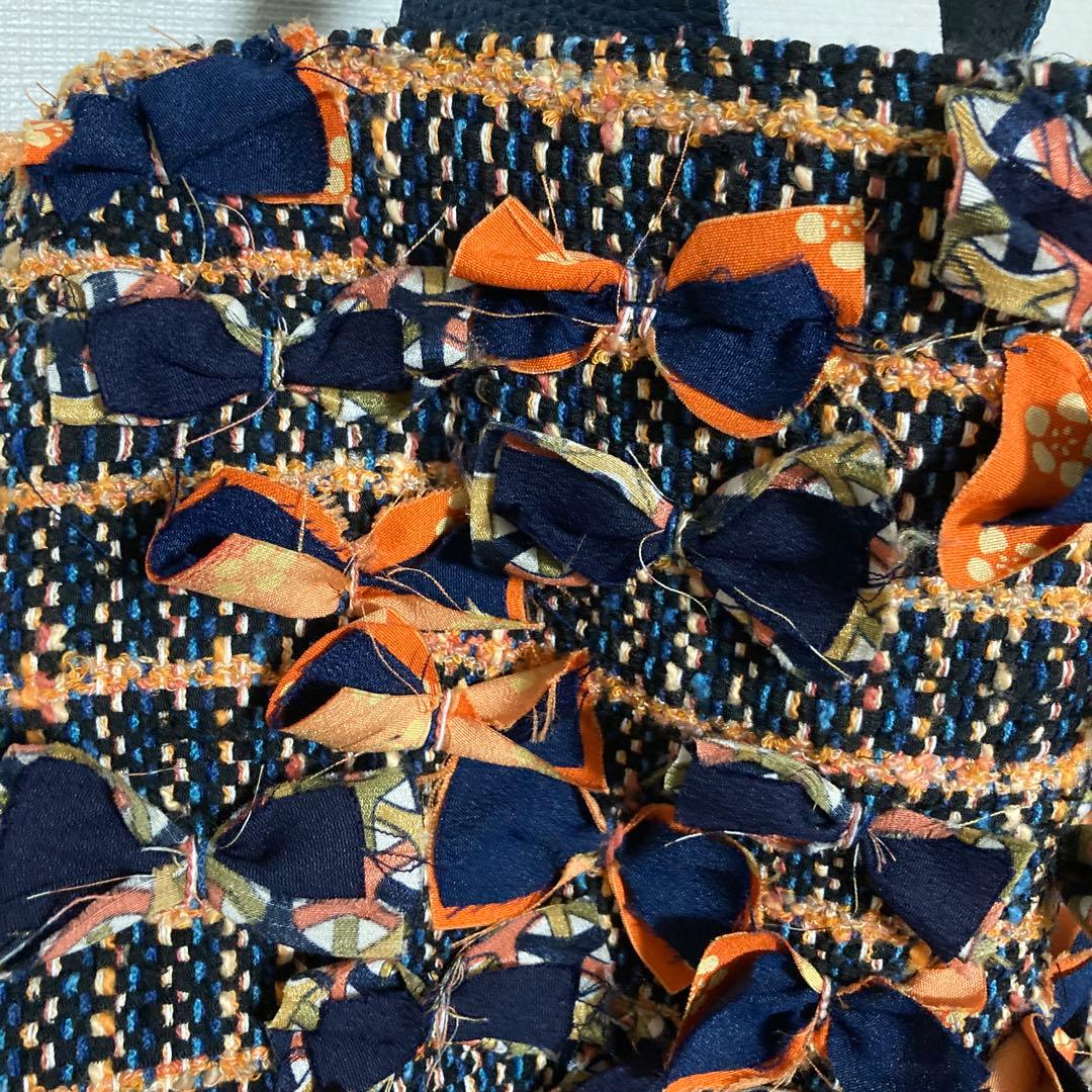 裂織　裂き織り　リボン　ハンドメイドバッグ　美術館にて購入　ミュージアムショップ