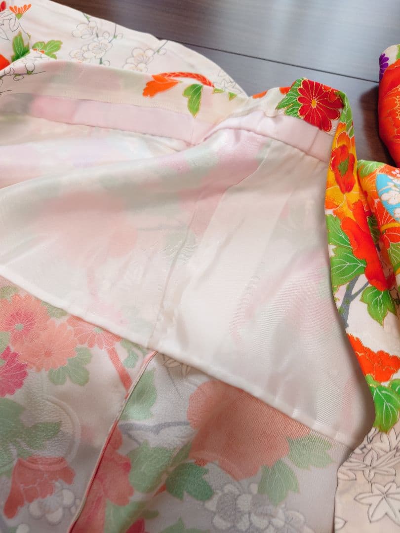 着物　女の子　5歳　7歳　七五三　単衣