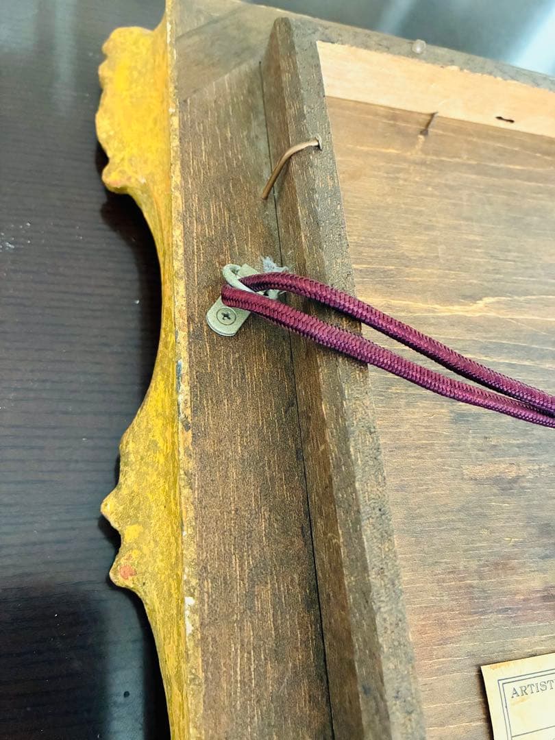 足立 源一郎　日動画廊　油絵フレーム付き