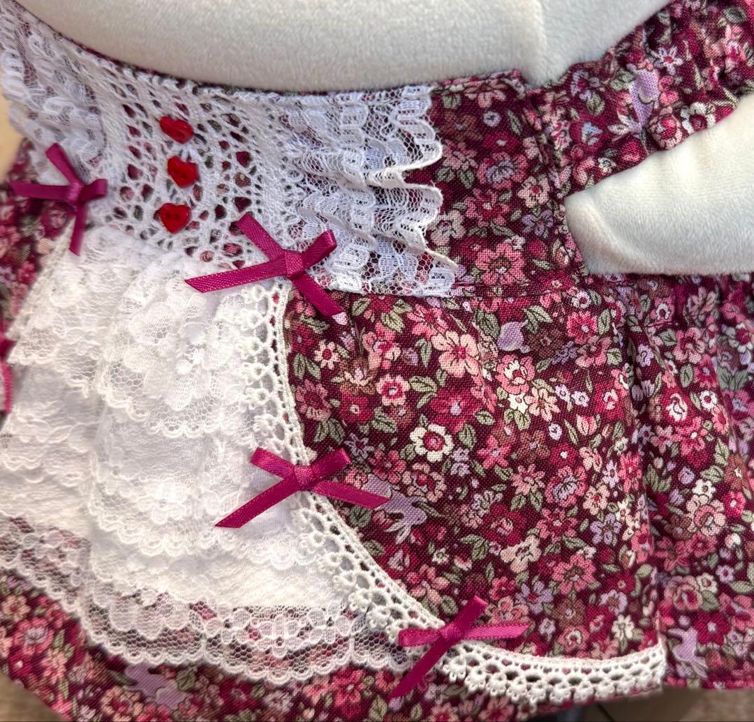 ラボット服　ロリータ風　赤紫系　花柄 LOVOT らぼっと　ラボットハンドメイド