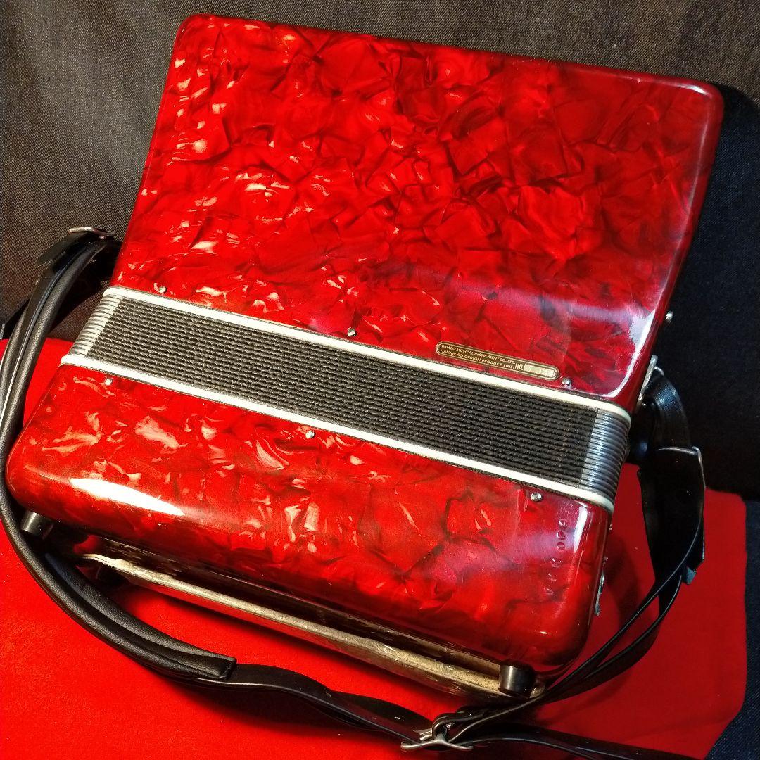 TOMBO アコーディオン レッド 純正ケース付き