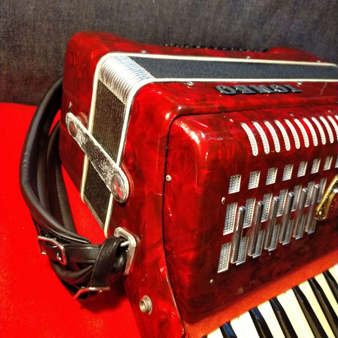 TOMBO アコーディオン レッド 純正ケース付き