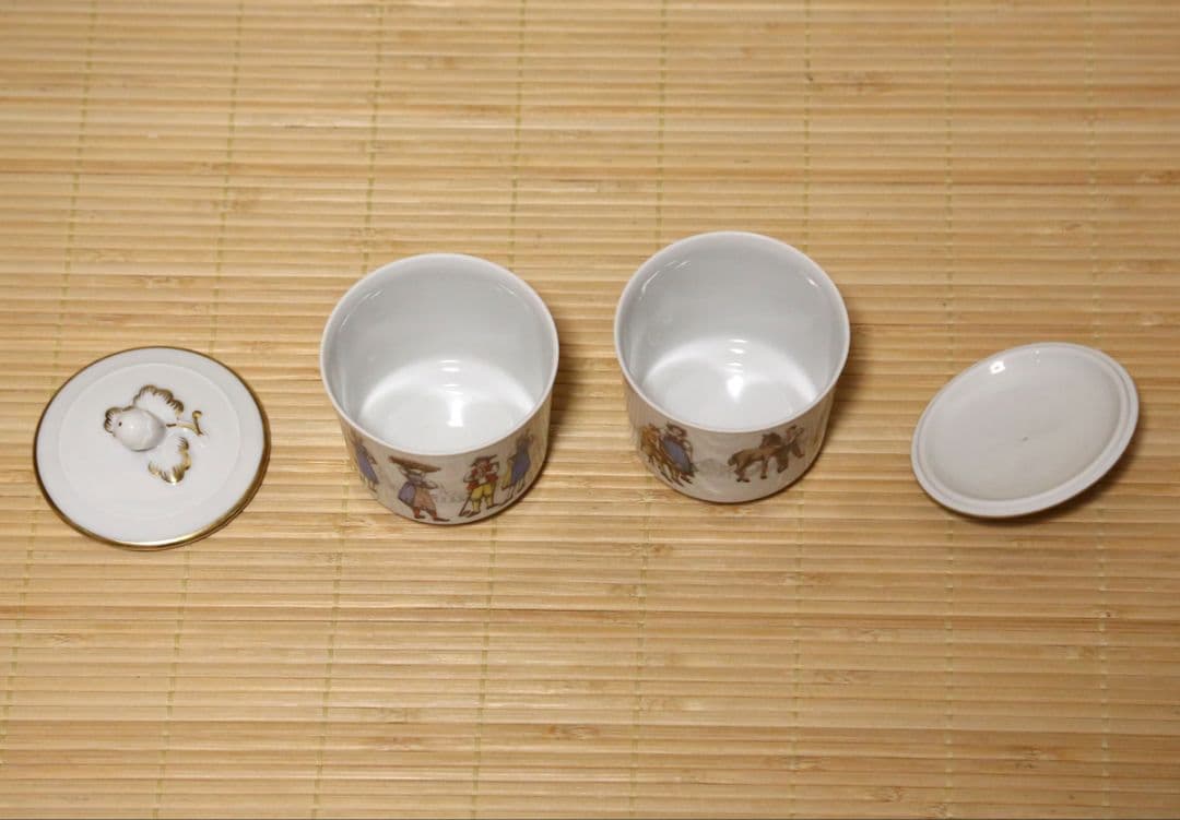 Langenthal・スイス・ランゲンタール・蓋付・磁器・食器・4個セット