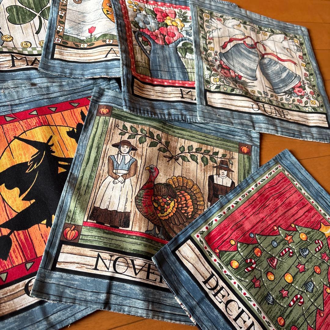 パッチワーク★12ヶ月分パネルタペストリー【匿名発送】r