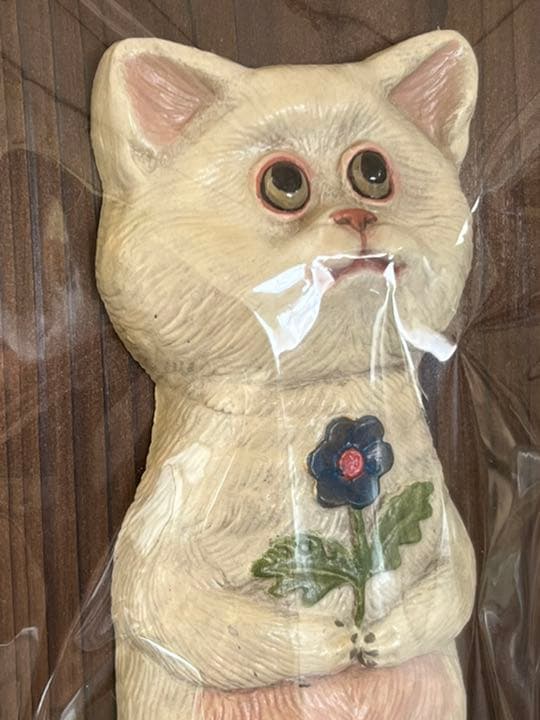 壁掛けオブジェ ねこと花 猫 ネコ