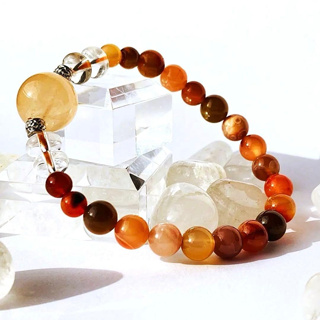 値下げします！【風は秋色】カーネリアン 天然石ブレスレット