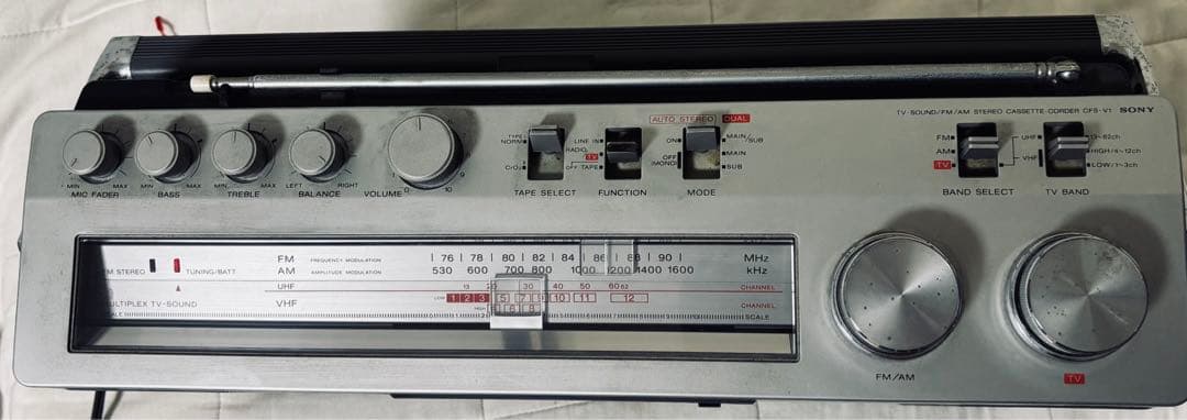 【通電確認済み】SONY CFS-V1 ラジカセ FM/AMカセット