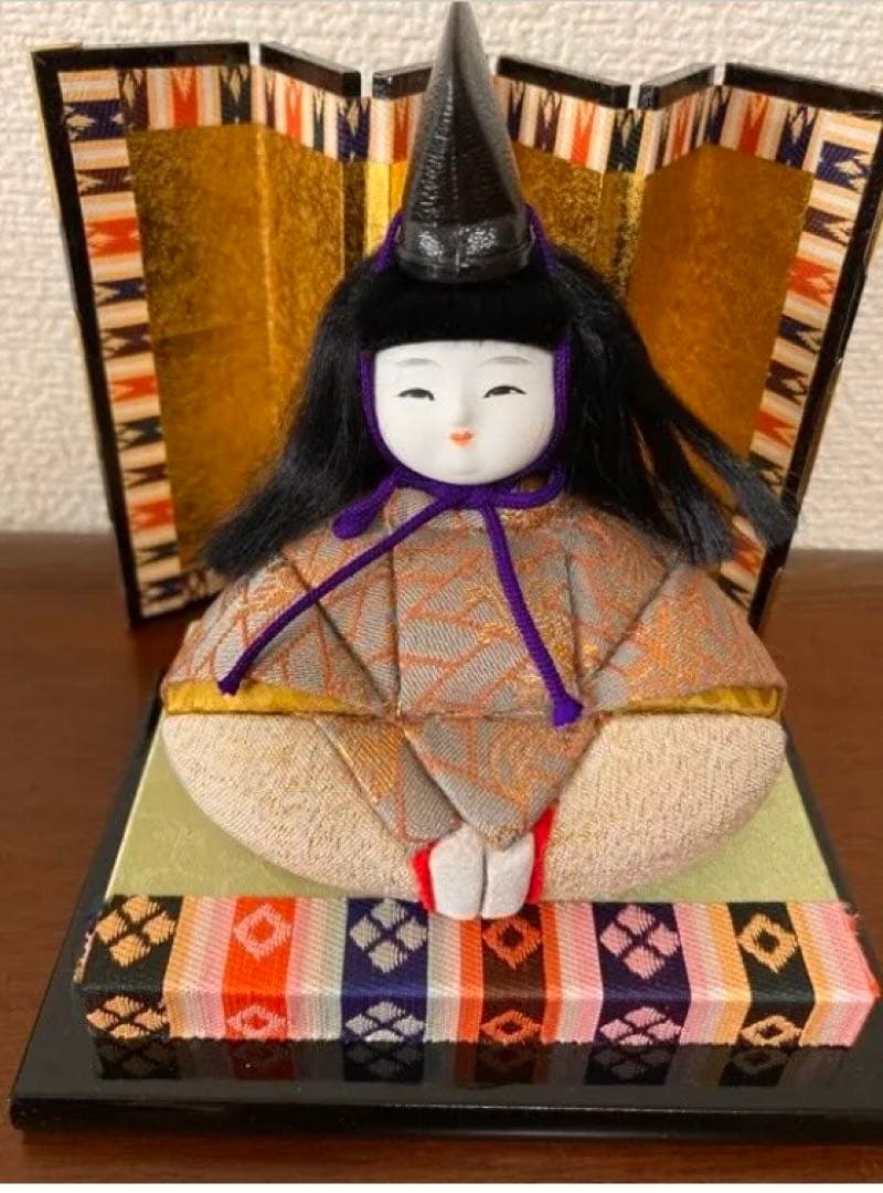 【未使用】木目込み真多呂 雛人形 親王飾り